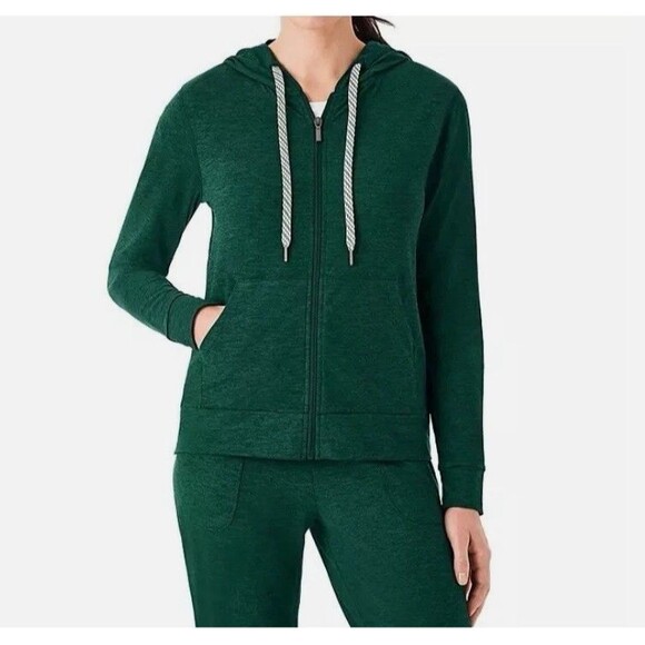 Women's Member’s Mark Ladies Favorite Soft Jacket Hoodie Zip Front Green XXL - Picture 1 of 5